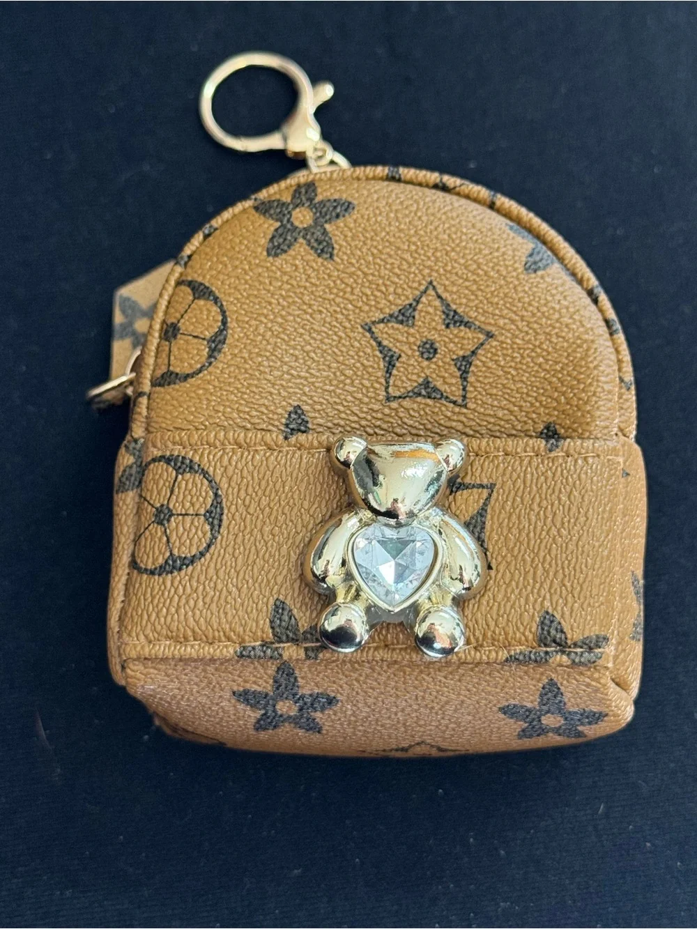 NWT Yolanda Mini Backpack Keychain Bag charm Coin Purse Wallet Dark Brown